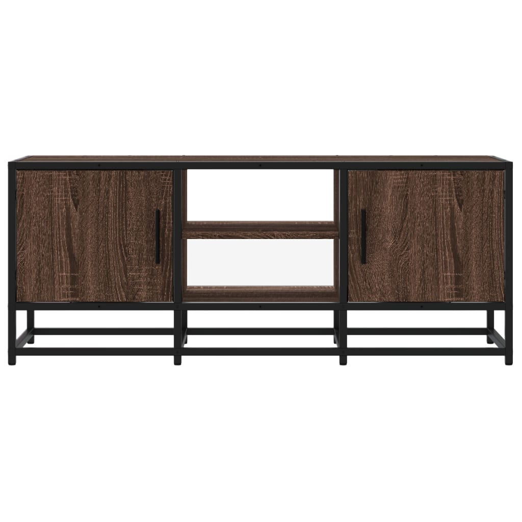 Industrial Wooden 40 Inch TV Tele Stand Unit Cabinet With 2 Doors & Open Storage