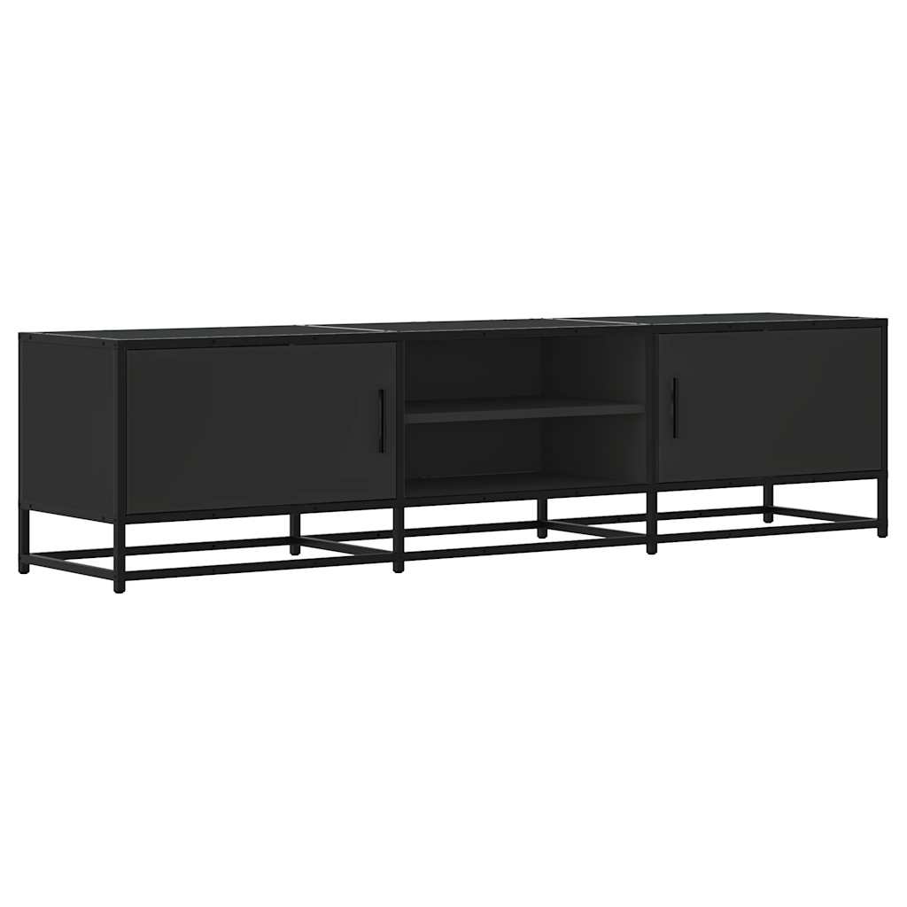 Industrial Wooden 63 Inch TV Tele Stand Unit Cabinet With 2 Doors & Open Storage