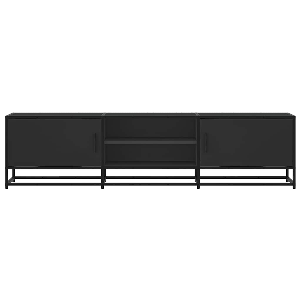 Industrial Wooden 63 Inch TV Tele Stand Unit Cabinet With 2 Doors & Open Storage