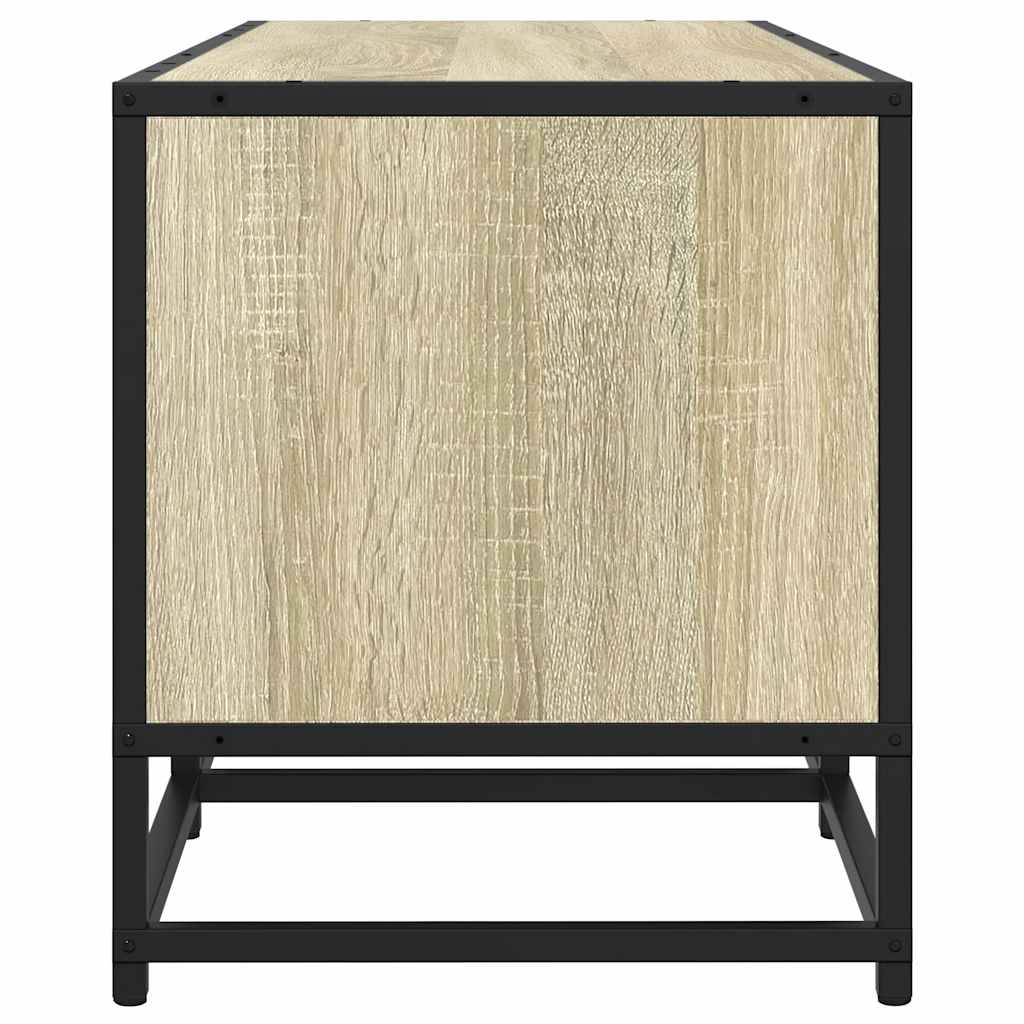 Industrial Wooden 63 Inch TV Tele Stand Unit Cabinet With 2 Doors & Open Storage