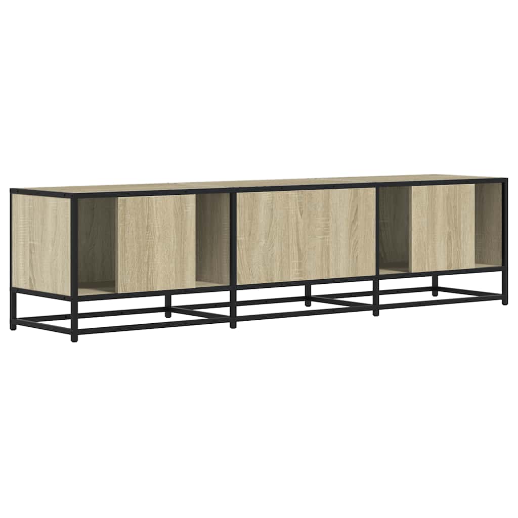 Industrial Wooden 63 Inch TV Tele Stand Unit Cabinet With 2 Doors & Open Storage