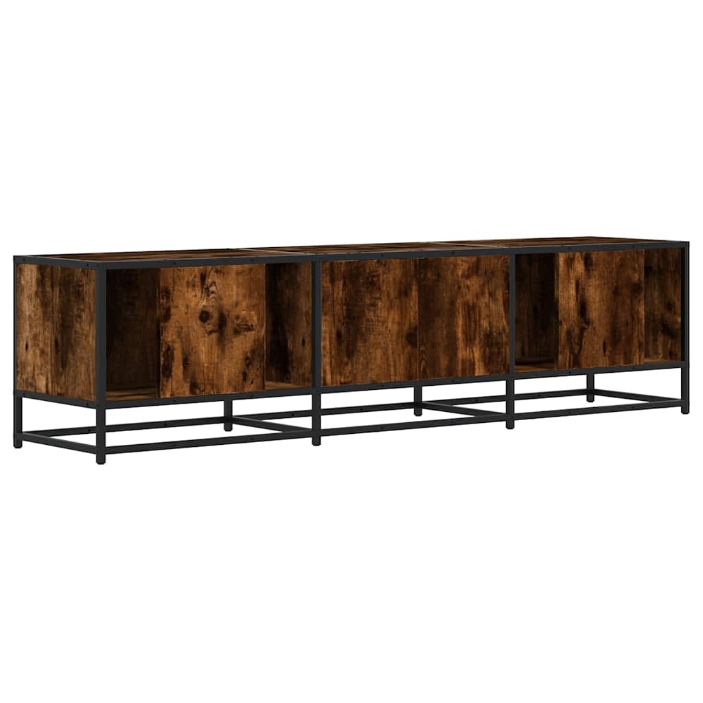 Industrial Wooden 63 Inch TV Tele Stand Unit Cabinet With 2 Doors & Open Storage