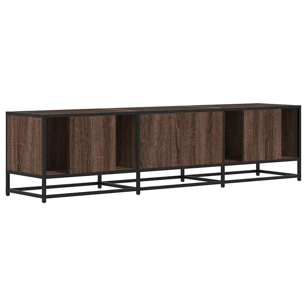 Industrial Wooden 63 Inch TV Tele Stand Unit Cabinet With 2 Doors & Open Storage