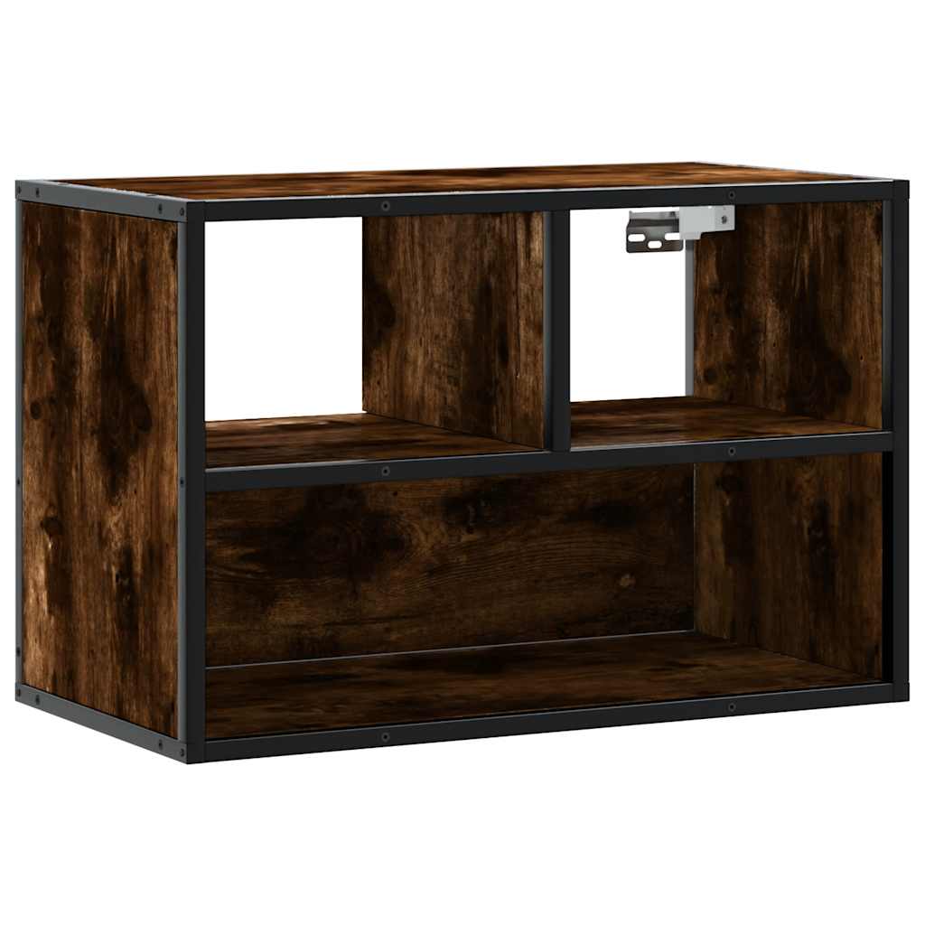 TV Cabinet Smoked Oak 60x31x39.5 cm Engineered Wood and Metal