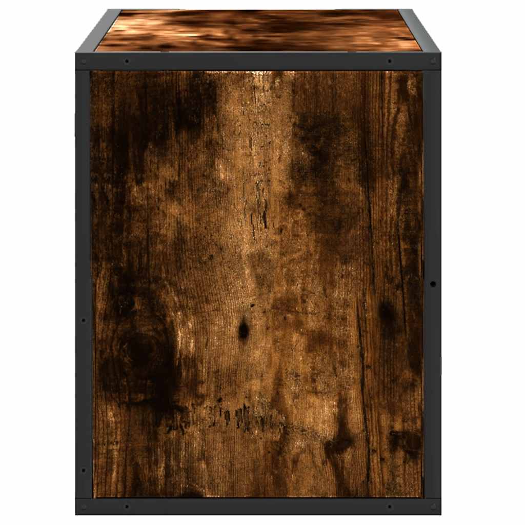 TV Cabinet Smoked Oak 80x31x39.5 cm Engineered Wood and Metal
