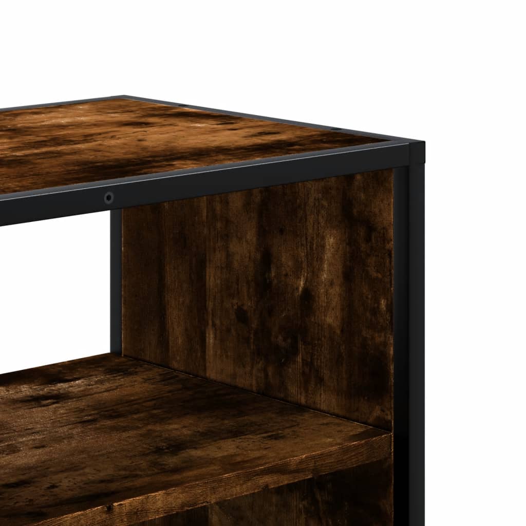 TV Cabinet Smoked Oak 100x31x39.5 cm Engineered Wood and Metal