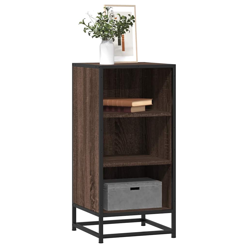 Sideboard Brown Oak 35.5x35x76 cm Engineered Wood and Metal