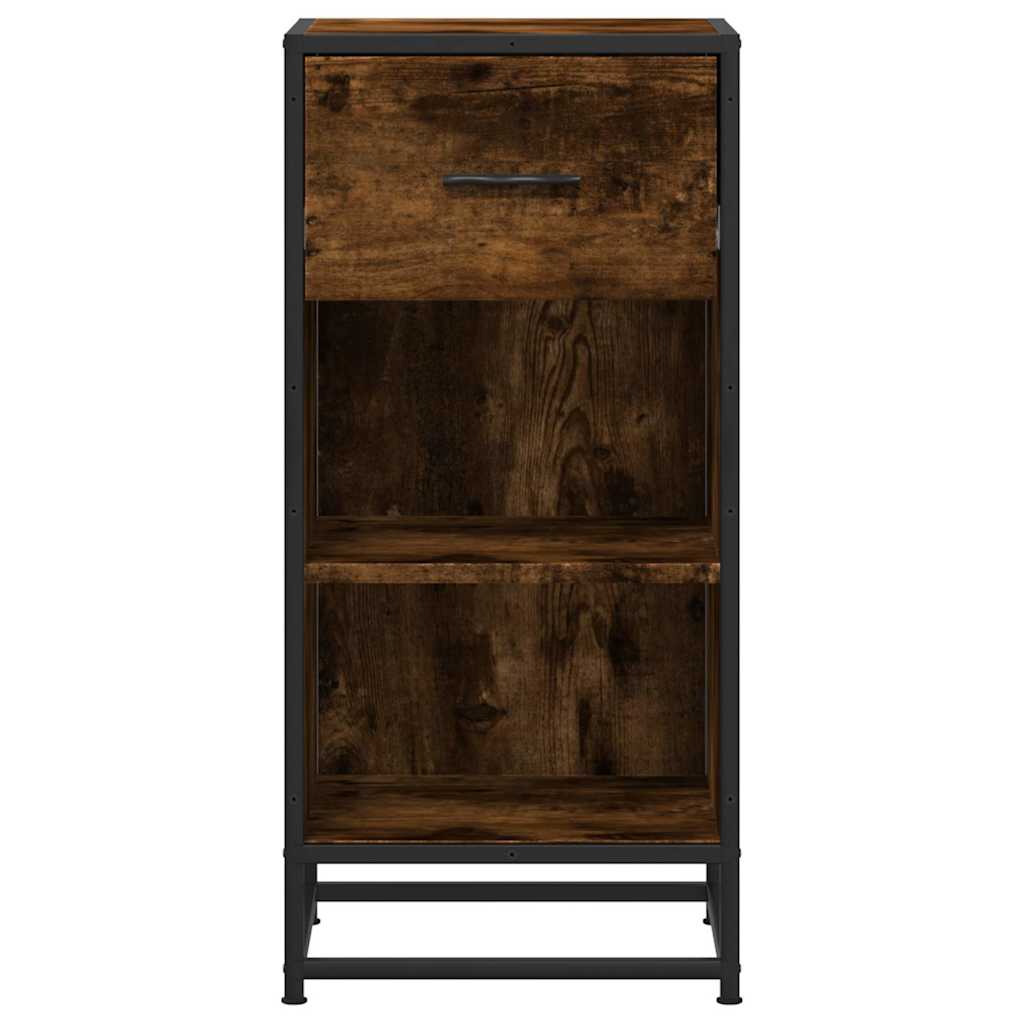 Sideboard Smoked Oak 35.5x35x76 cm Engineered Wood and Metal