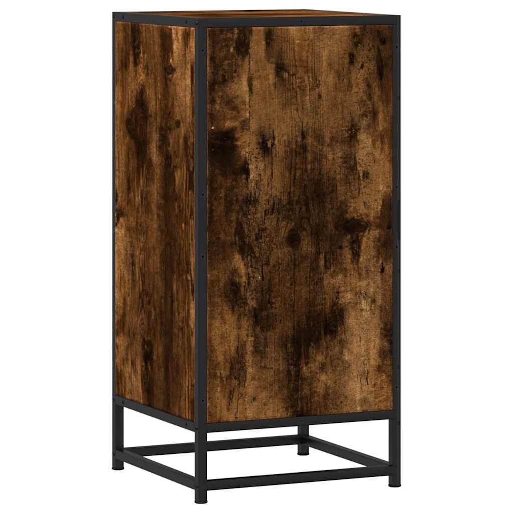 Sideboard Smoked Oak 35.5x35x76 cm Engineered Wood and Metal