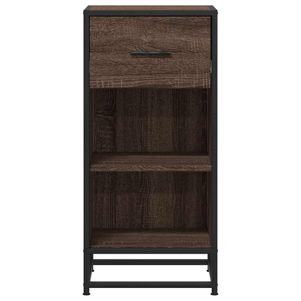 Sideboard Brown Oak 35.5x35x76 cm Engineered Wood and Metal