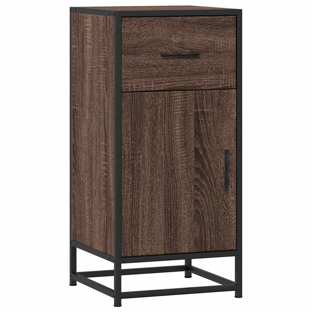 Sideboard Brown Oak 35.5x35x76 cm Engineered Wood and Metal