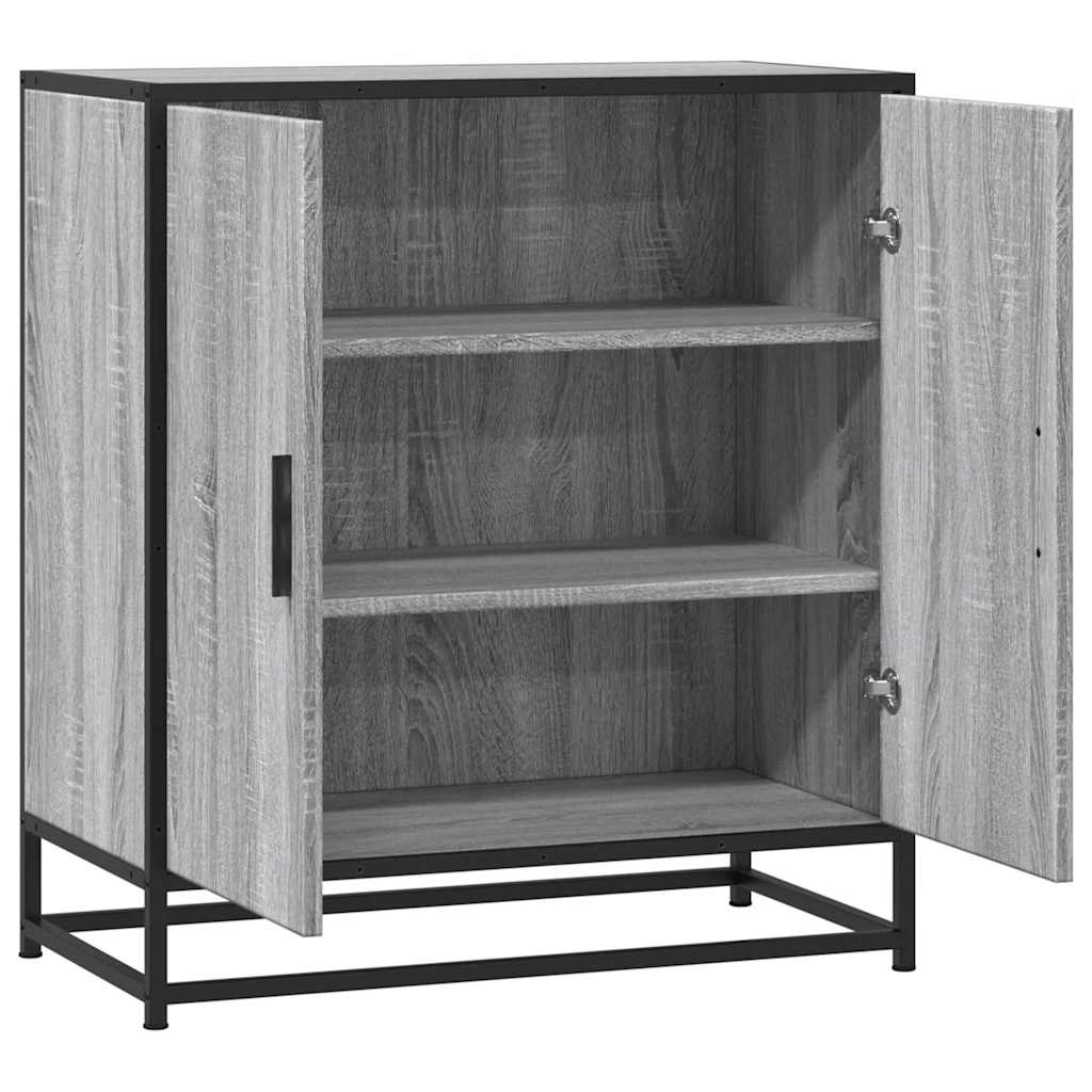 Sideboard Grey Sonoma 68x35x76 cm Engineered Wood and Metal