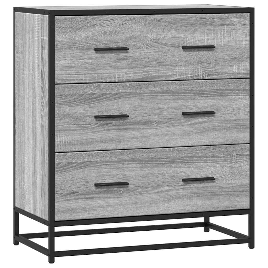Sideboard Grey Sonoma 68x35x76 cm Engineered Wood and Metal