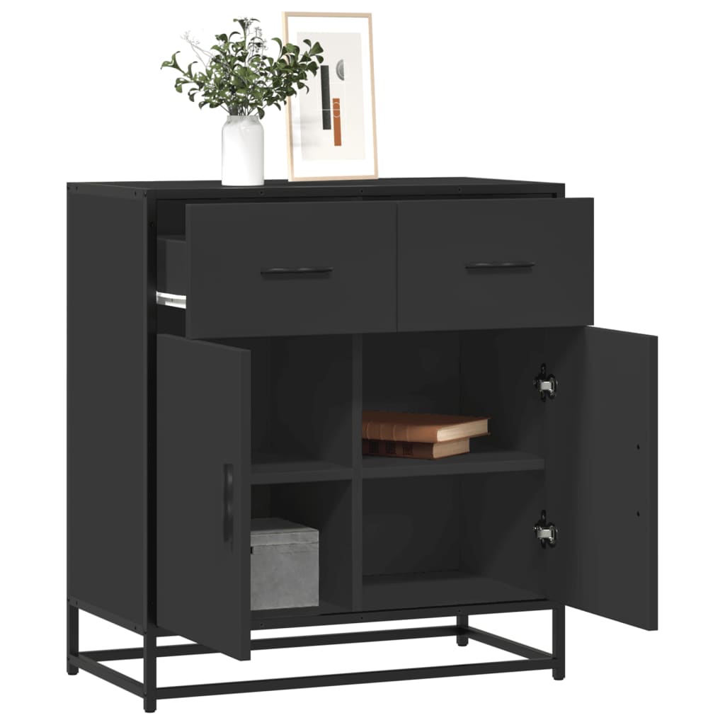 Modern Wooden Sideboard Storage Cabinet Unit With 2 Doors & 2 Drawers Wood