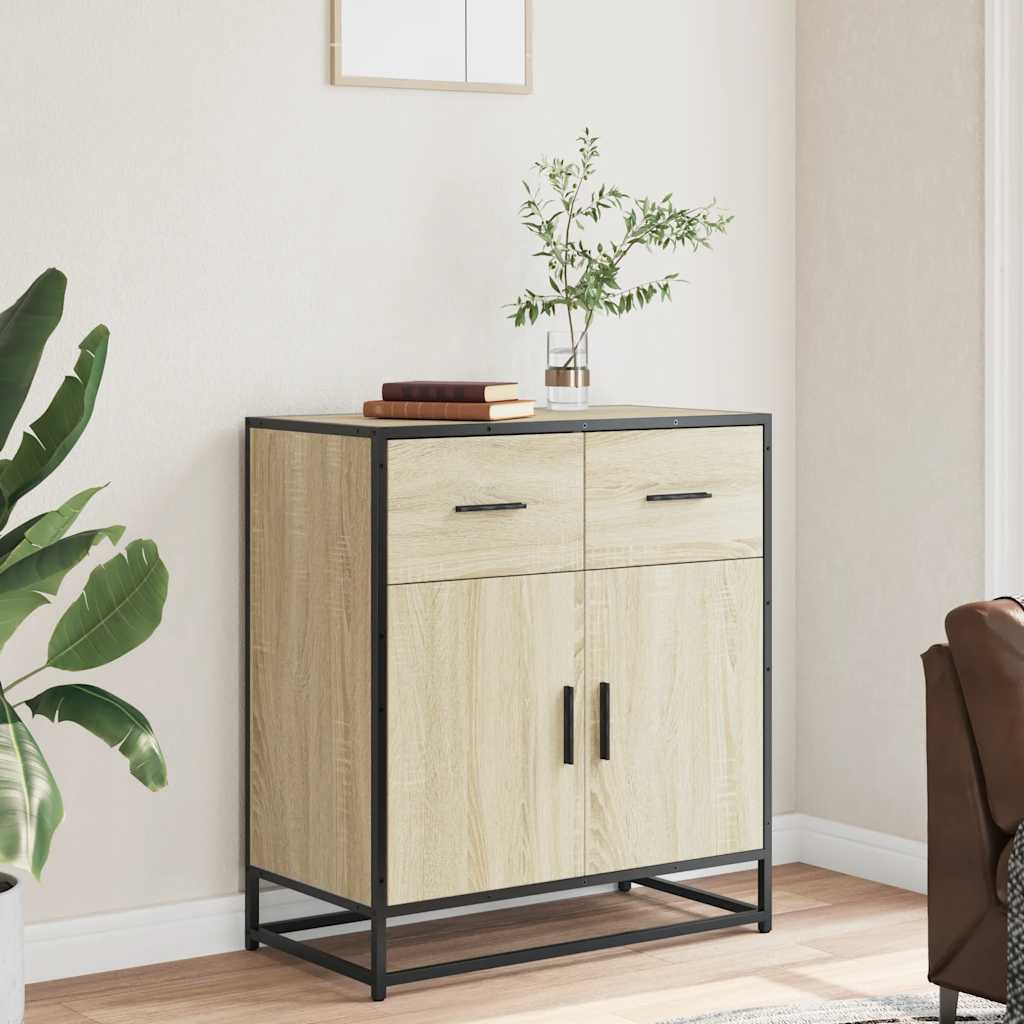 Modern Wooden Sideboard Storage Cabinet Unit With 2 Doors & 2 Drawers Wood