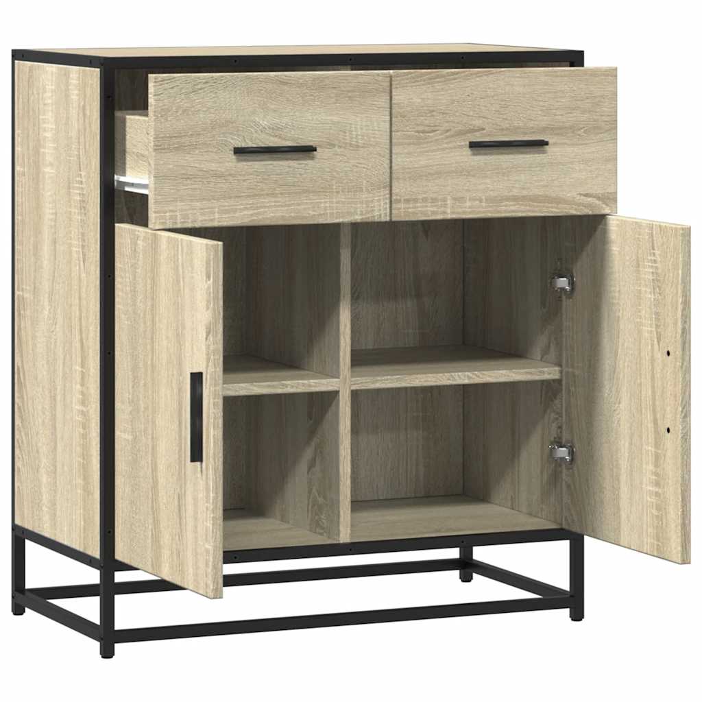 Modern Wooden Sideboard Storage Cabinet Unit With 2 Doors & 2 Drawers Wood