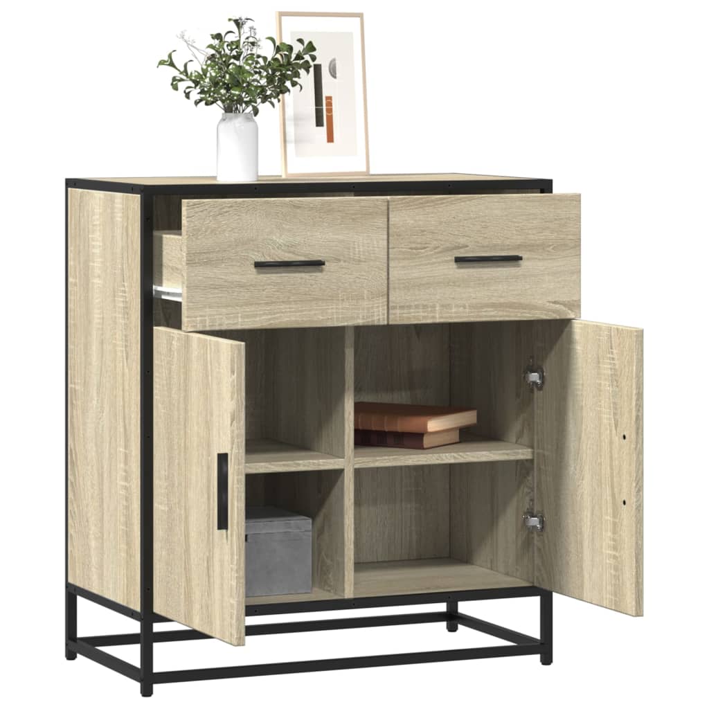 Modern Wooden Sideboard Storage Cabinet Unit With 2 Doors & 2 Drawers Wood