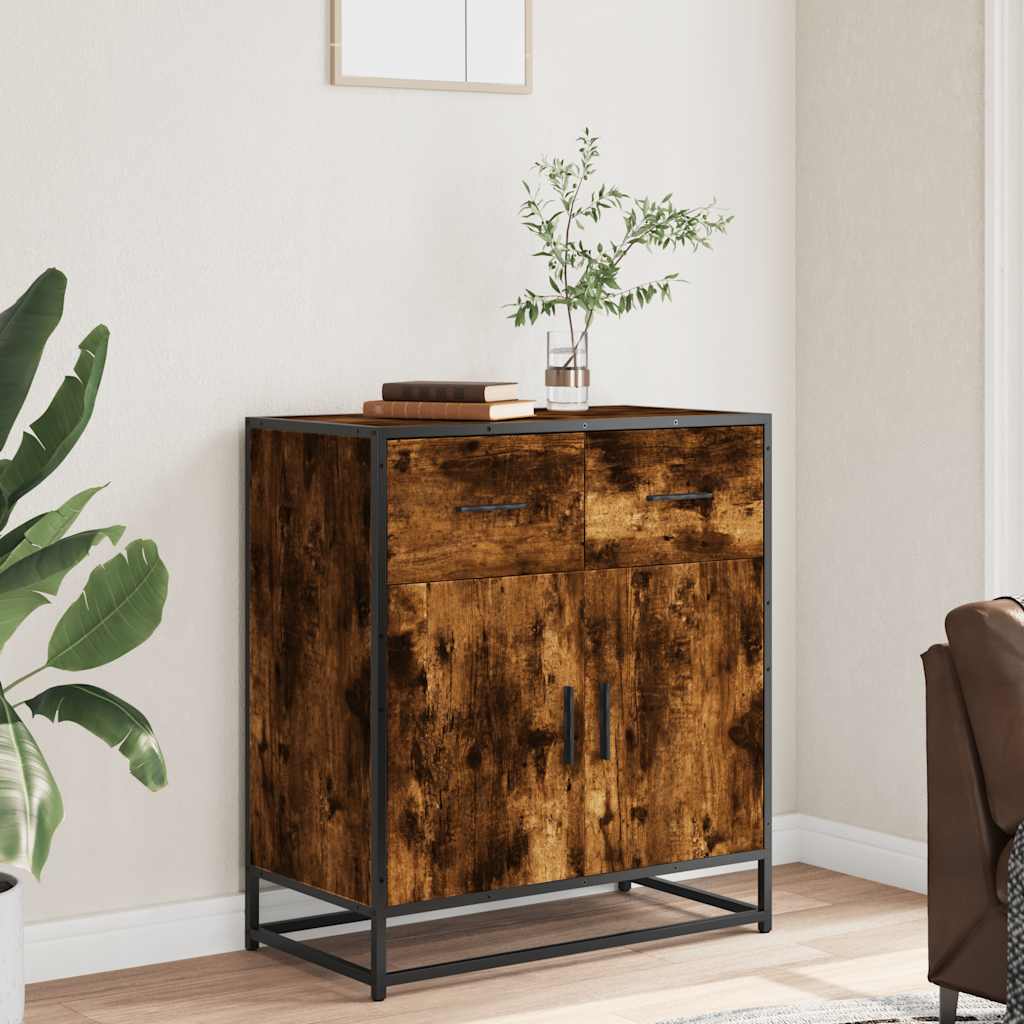Modern Wooden Sideboard Storage Cabinet Unit With 2 Doors & 2 Drawers Wood