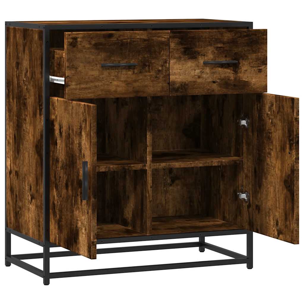 Modern Wooden Sideboard Storage Cabinet Unit With 2 Doors & 2 Drawers Wood