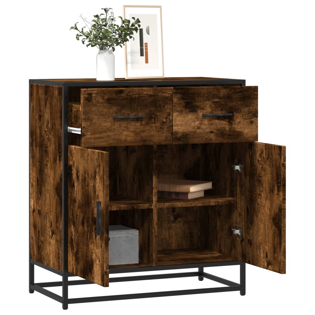 Modern Wooden Sideboard Storage Cabinet Unit With 2 Doors & 2 Drawers Wood