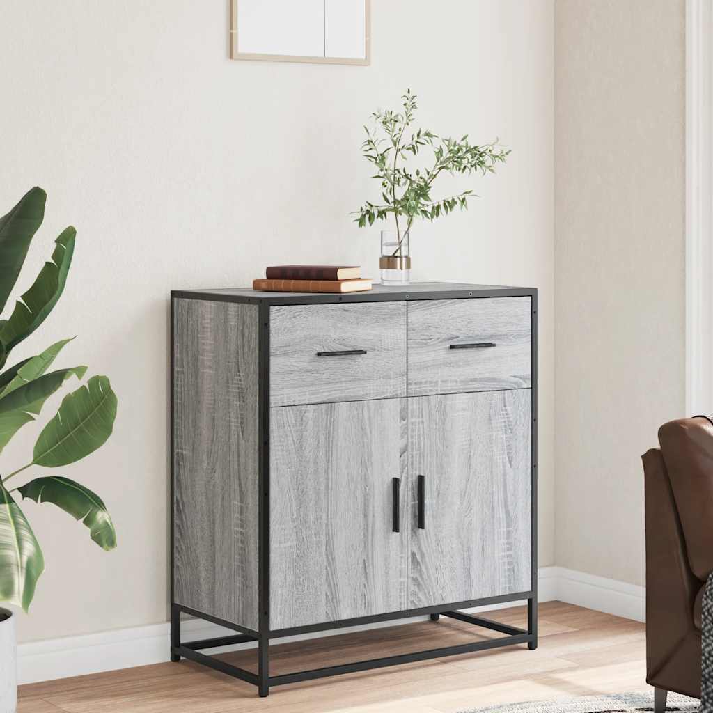 Modern Wooden Sideboard Storage Cabinet Unit With 2 Doors & 2 Drawers Wood