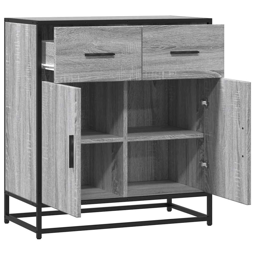 Modern Wooden Sideboard Storage Cabinet Unit With 2 Doors & 2 Drawers Wood
