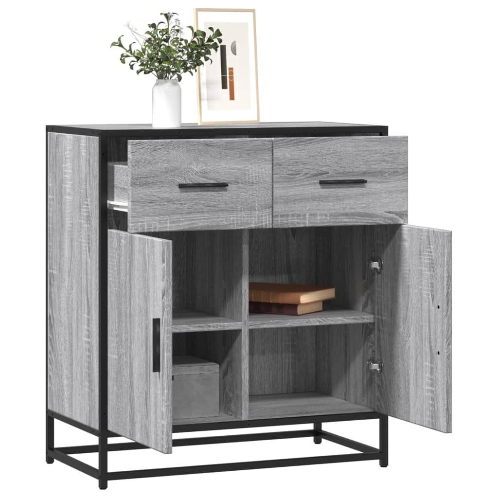 Modern Wooden Sideboard Storage Cabinet Unit With 2 Doors & 2 Drawers Wood