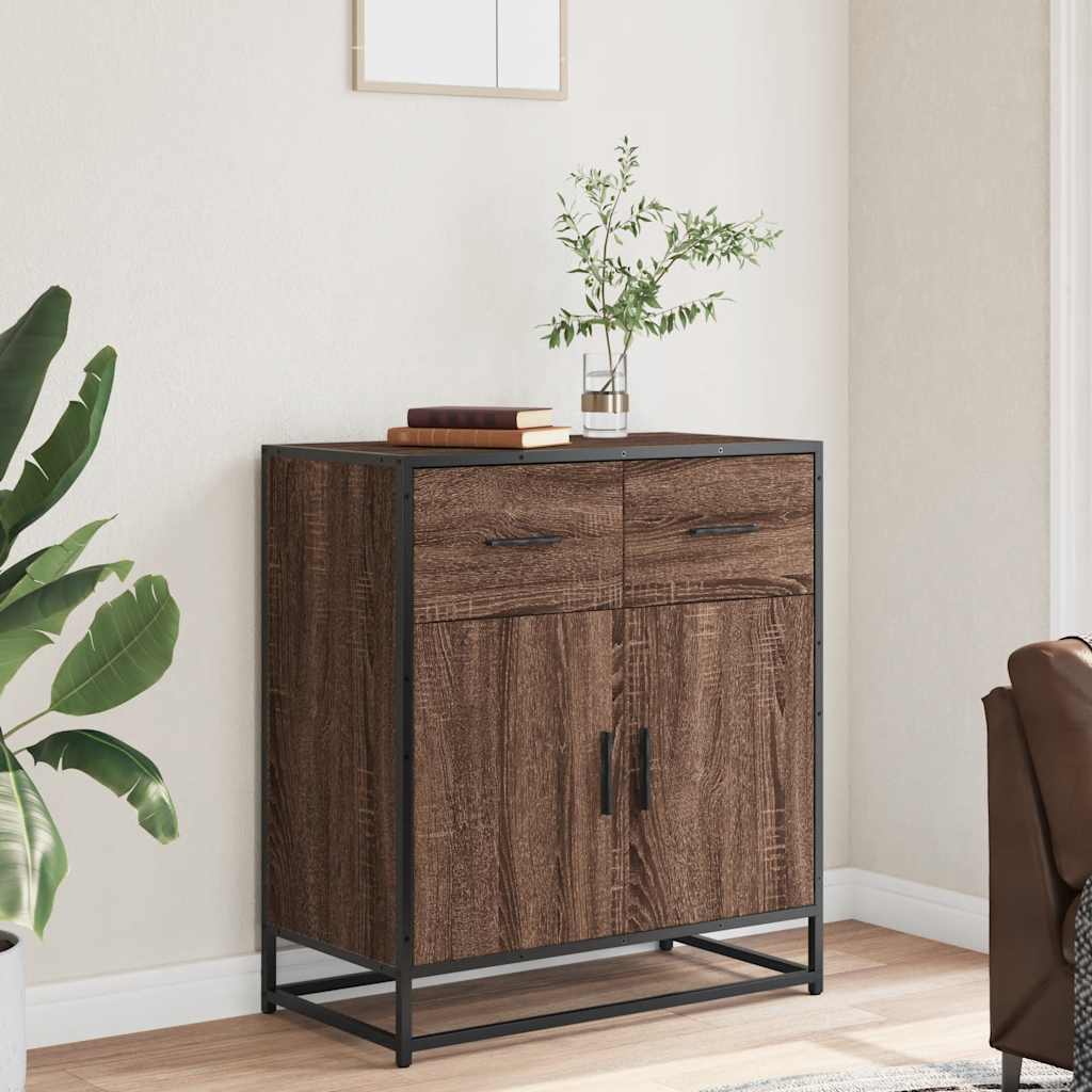 Modern Wooden Sideboard Storage Cabinet Unit With 2 Doors & 2 Drawers Wood