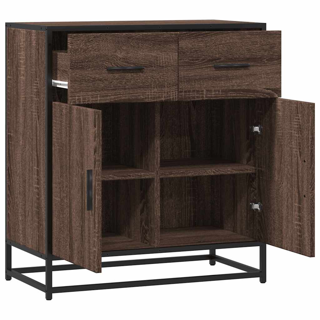 Modern Wooden Sideboard Storage Cabinet Unit With 2 Doors & 2 Drawers Wood