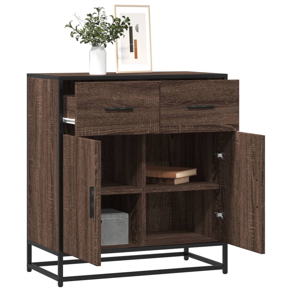 Modern Wooden Sideboard Storage Cabinet Unit With 2 Doors & 2 Drawers Wood