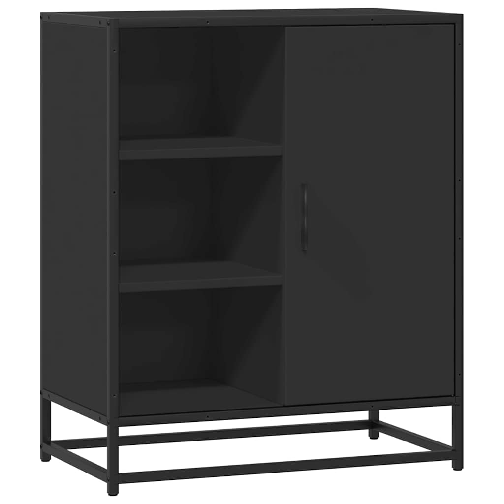 Industrial Wooden Sideboard Storage Cabinet Unit With 1 Door & Open Storage Shelves