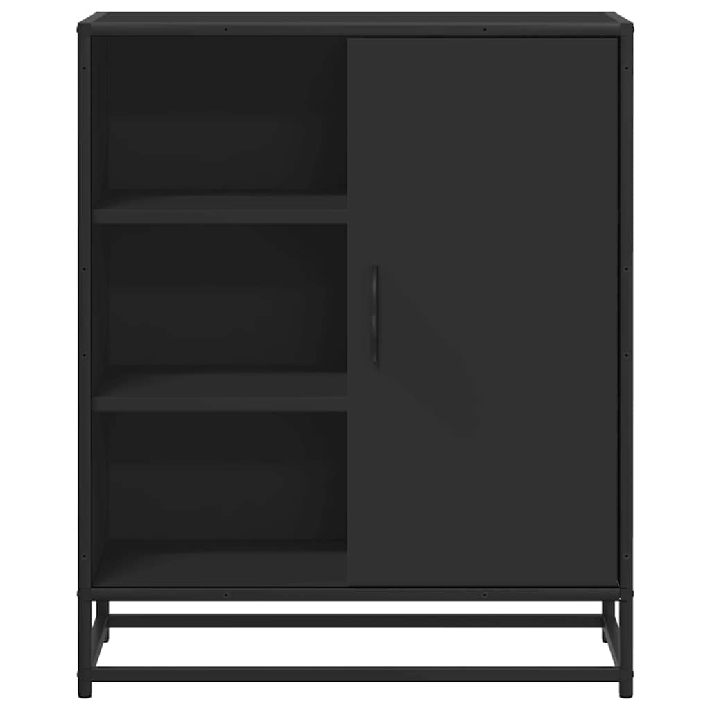 Industrial Wooden Sideboard Storage Cabinet Unit With 1 Door & Open Storage Shelves