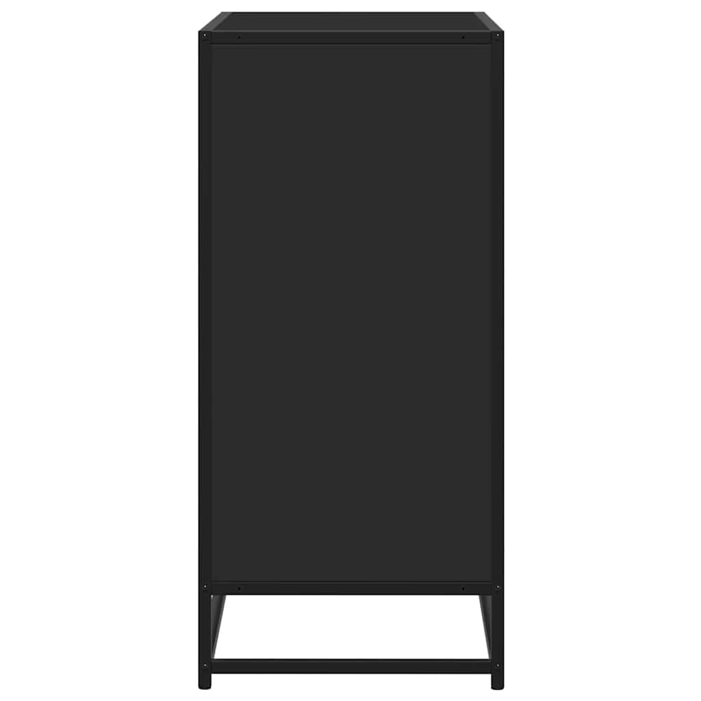 Industrial Wooden Sideboard Storage Cabinet Unit With 1 Door & Open Storage Shelves