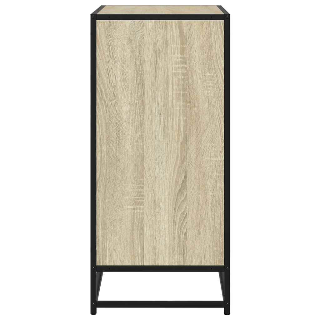 Industrial Wooden Sideboard Storage Cabinet Unit With 1 Door & Open Storage Shelves