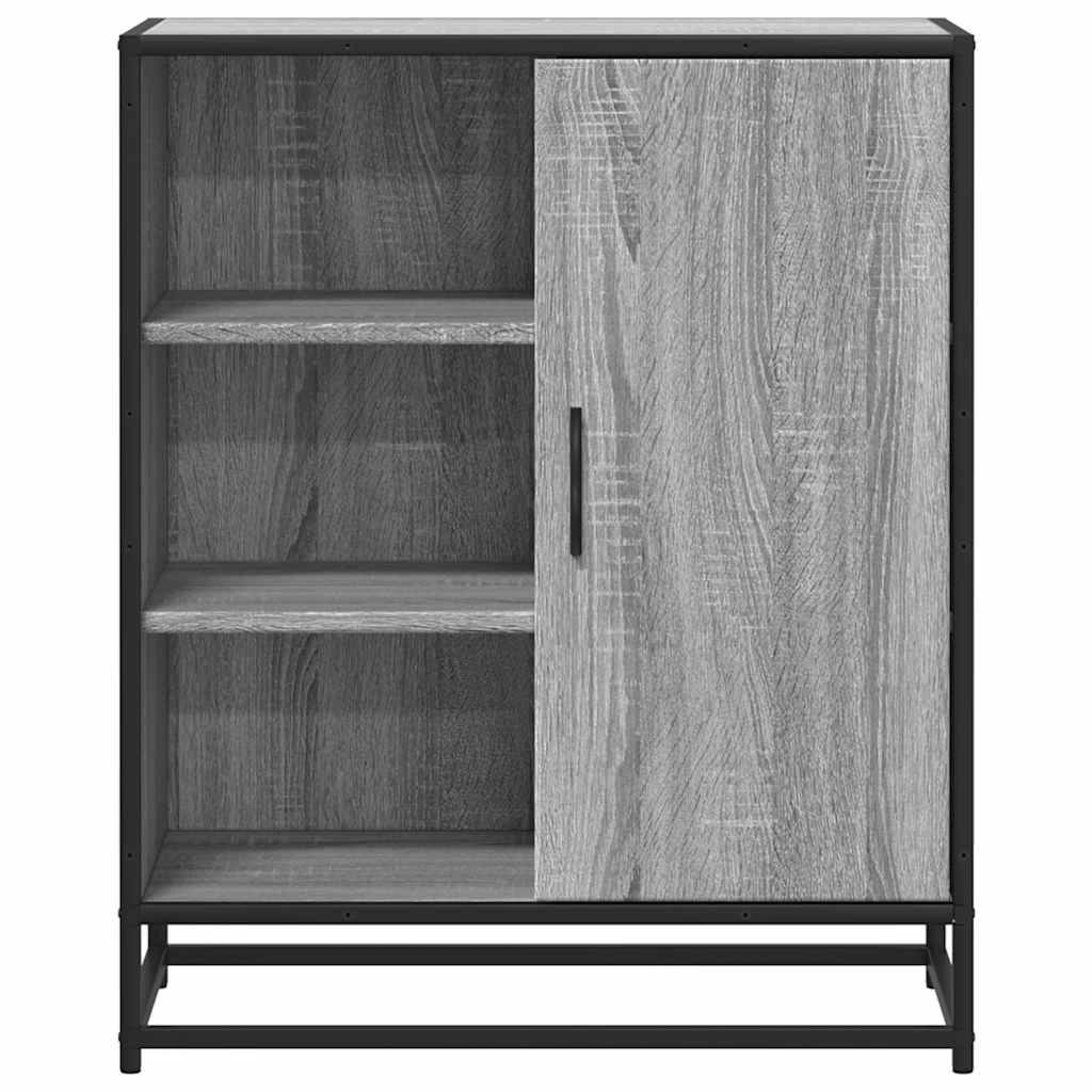 Industrial Wooden Sideboard Storage Cabinet Unit With 1 Door & Open Storage Shelves