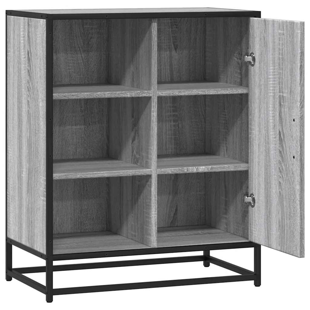 Industrial Wooden Sideboard Storage Cabinet Unit With 1 Door & Open Storage Shelves