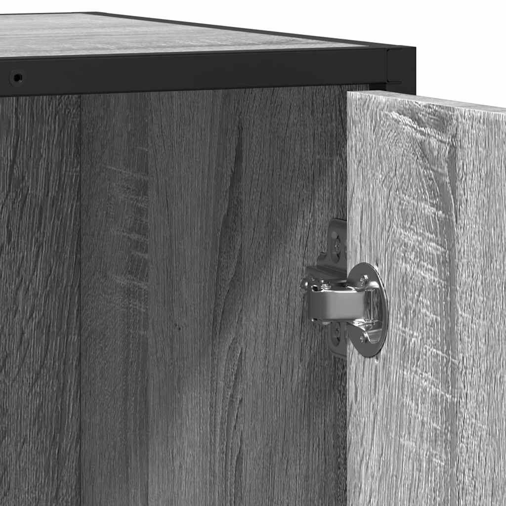 Industrial Wooden Sideboard Storage Cabinet Unit With 1 Door & Open Storage Shelves