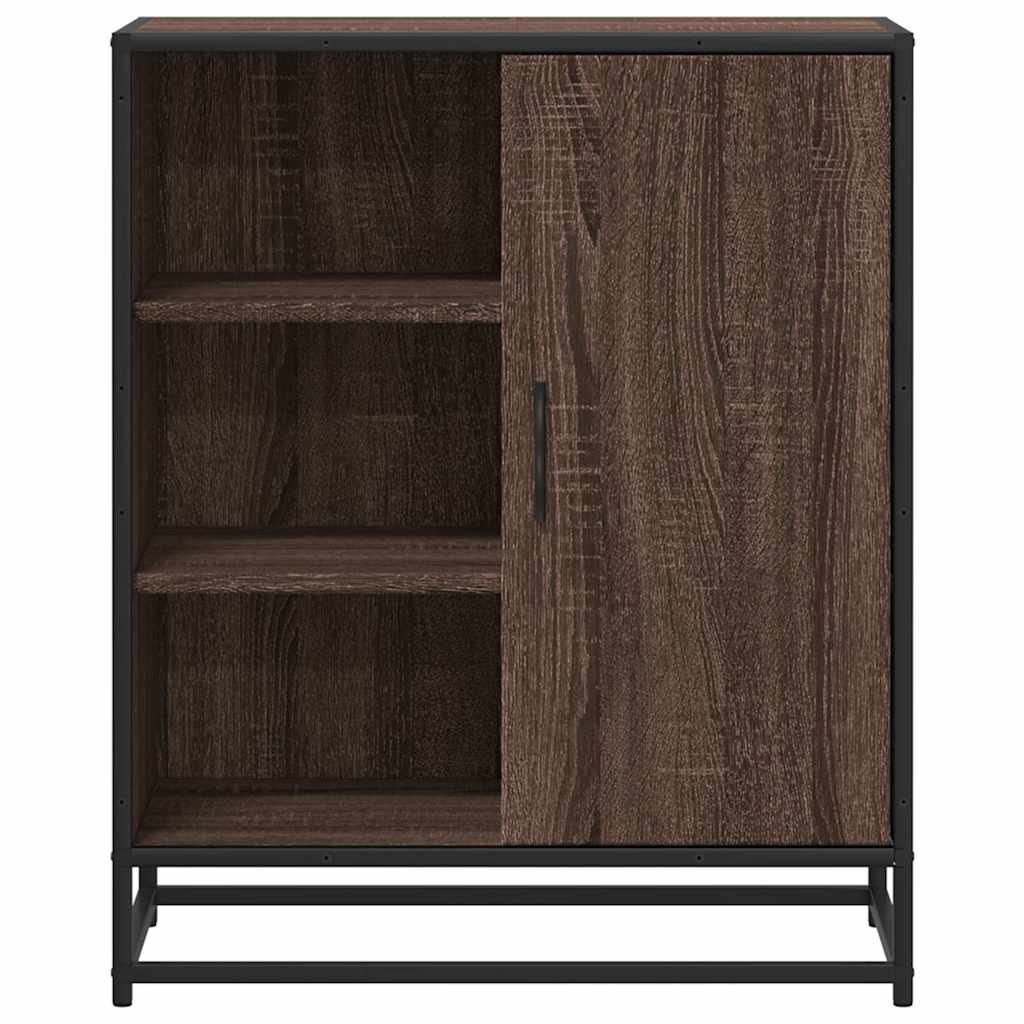 Industrial Wooden Sideboard Storage Cabinet Unit With 1 Door & Open Storage Shelves