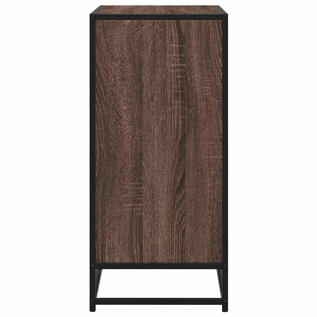 Industrial Wooden Sideboard Storage Cabinet Unit With 1 Door & Open Storage Shelves