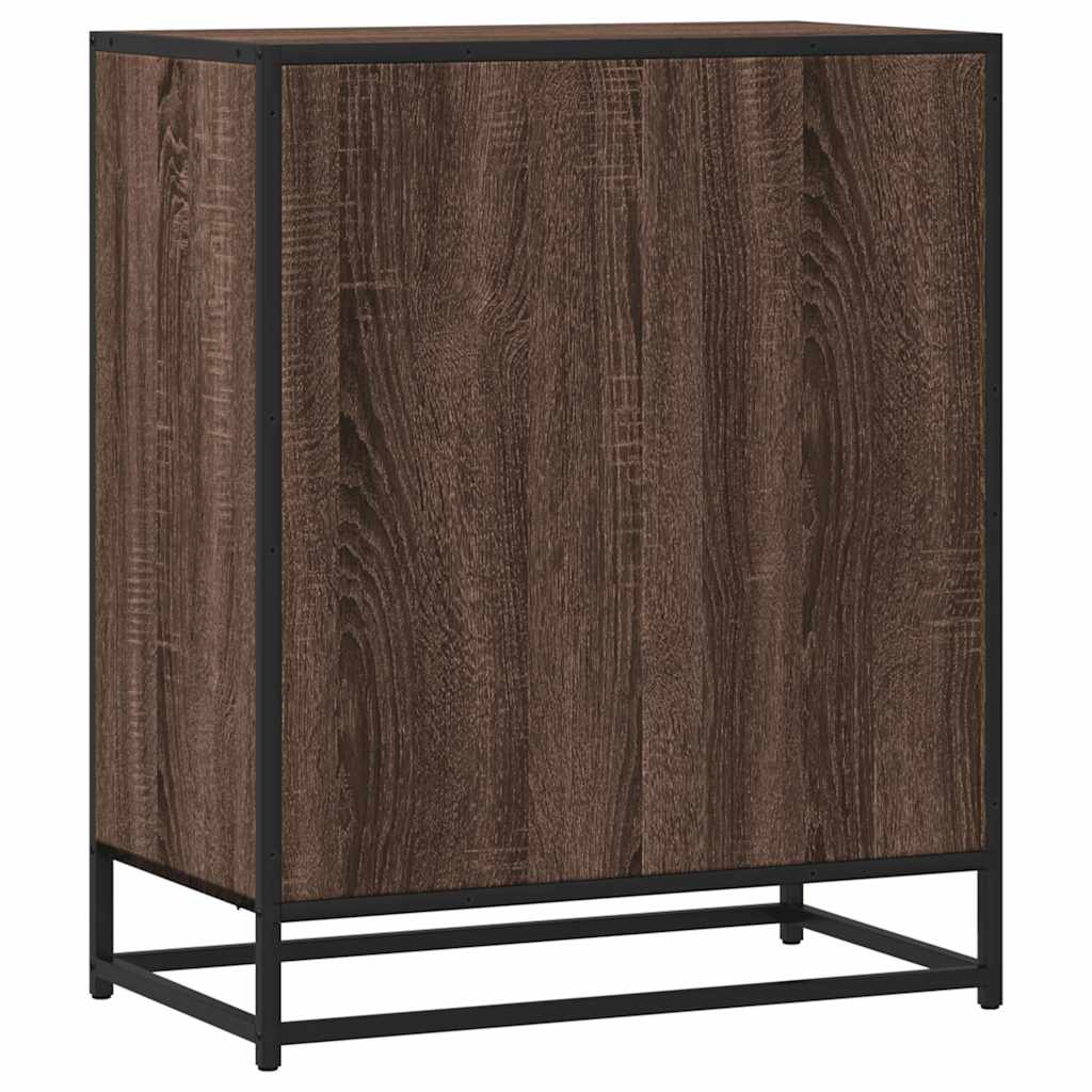 Industrial Wooden Sideboard Storage Cabinet Unit With 1 Door & Open Storage Shelves