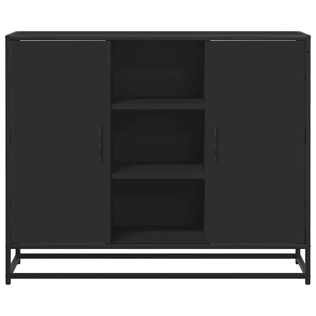 Modern Wooden Sideboard Storage Cabinet Unit With 2 Doors & Open Shelves Wood