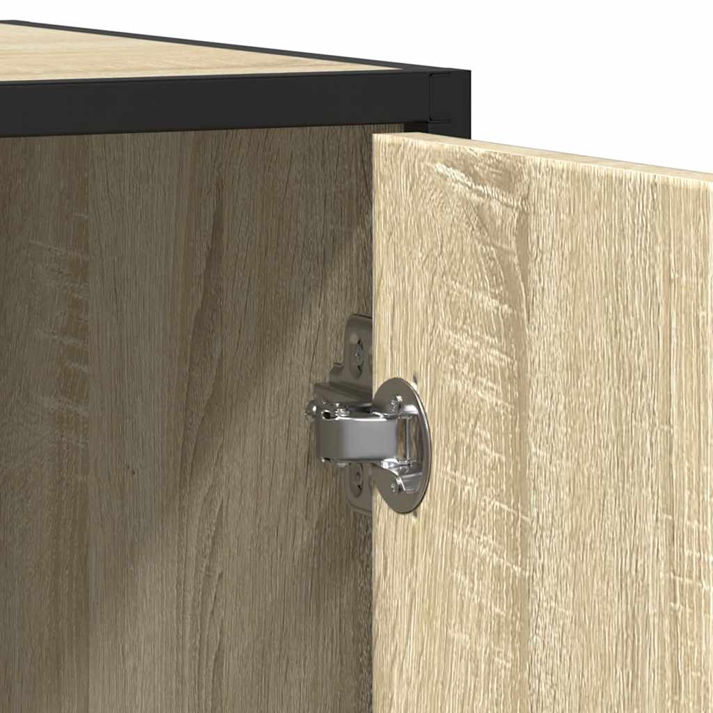 Modern Wooden Sideboard Storage Cabinet Unit With 2 Doors & Open Shelves Wood