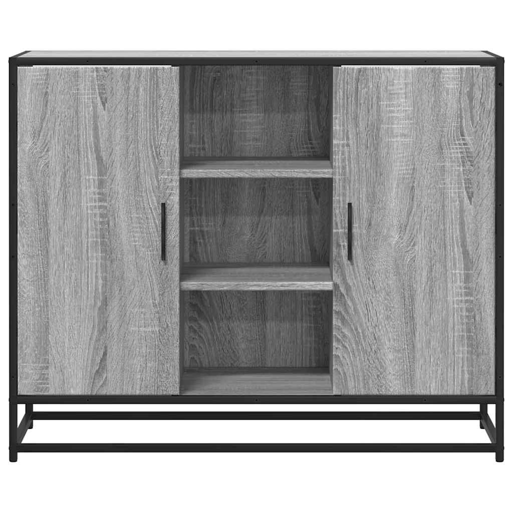 Modern Wooden Sideboard Storage Cabinet Unit With 2 Doors & Open Shelves Wood