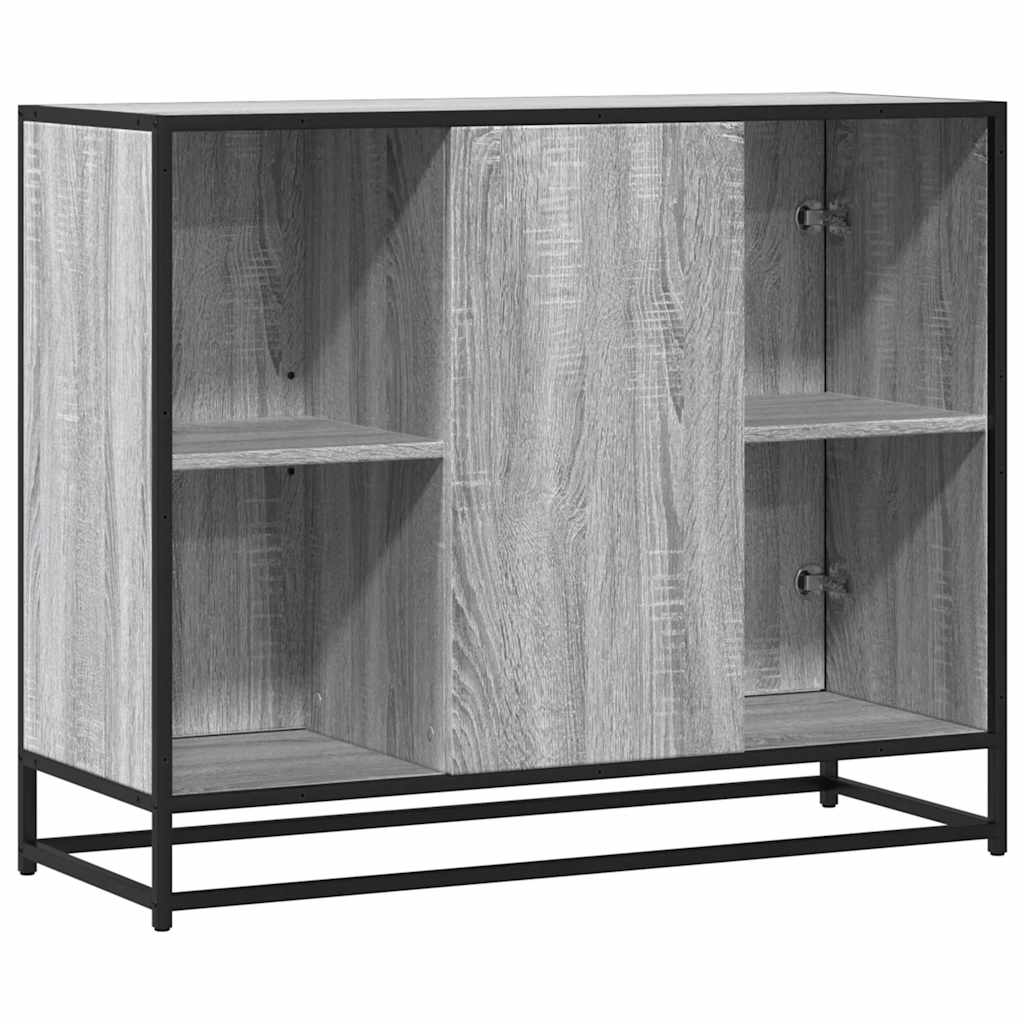 Modern Wooden Sideboard Storage Cabinet Unit With 2 Doors & Open Shelves Wood