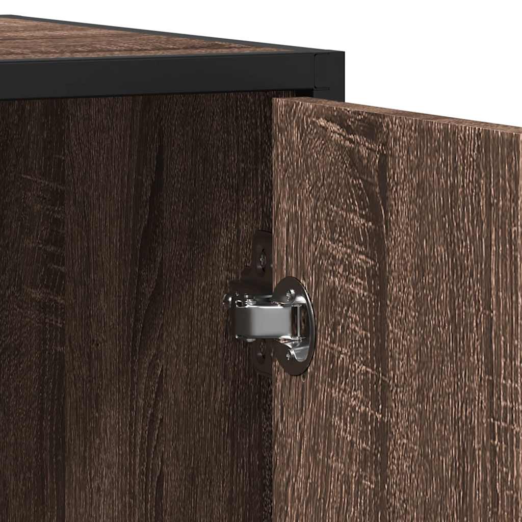 Modern Wooden Sideboard Storage Cabinet Unit With 2 Doors & Open Shelves Wood