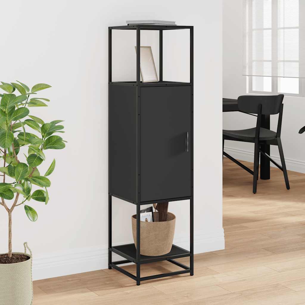Highboard Black 35.5x35x139 cm Engineered Wood and Metal