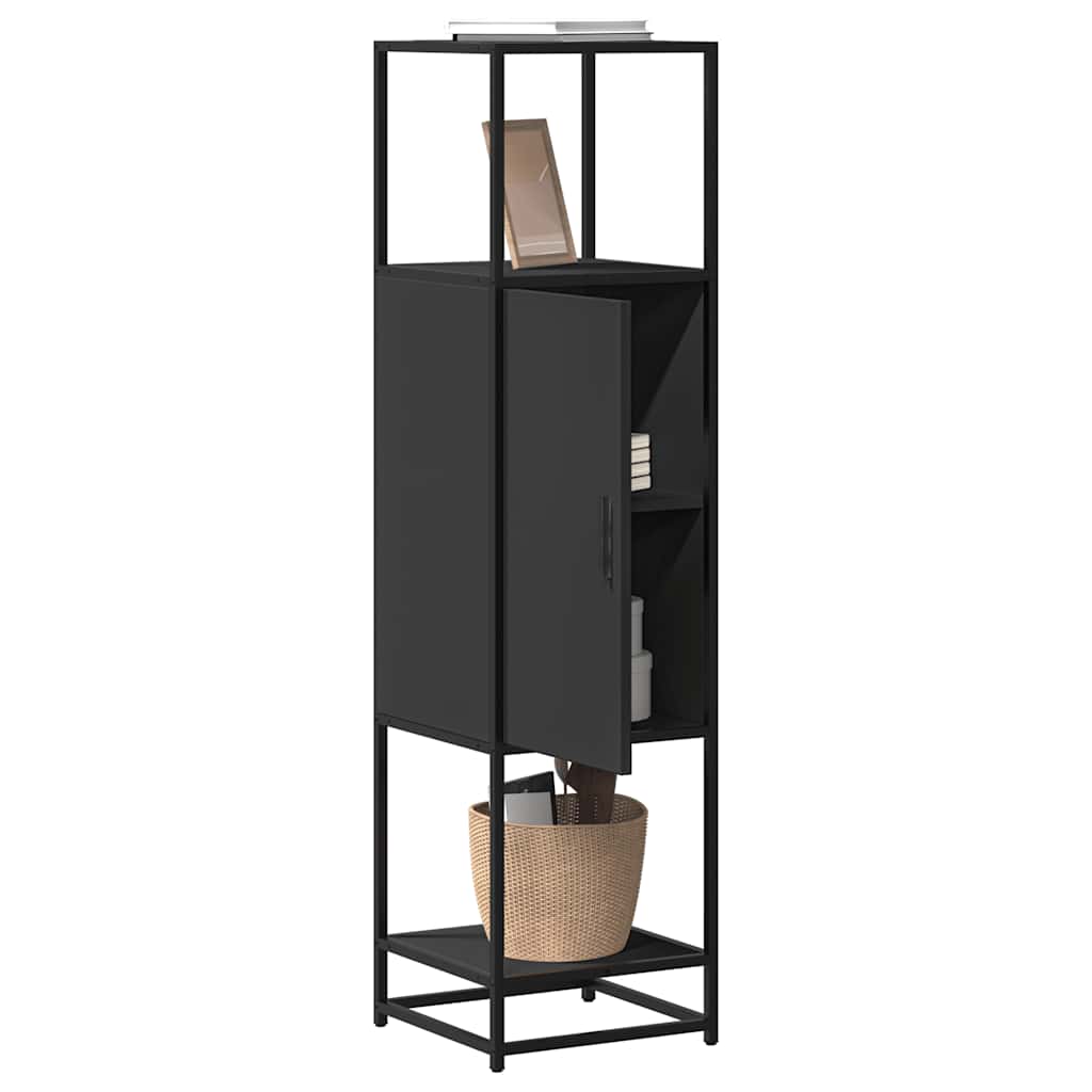 Highboard Black 35.5x35x139 cm Engineered Wood and Metal