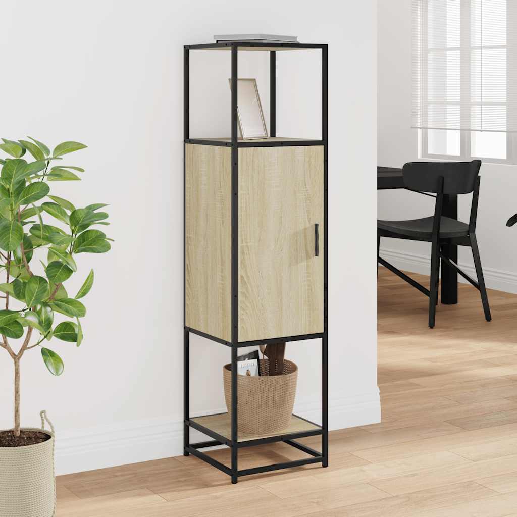 Highboard Sonoma Oak 35.5x35x139 cm Engineered Wood and Metal