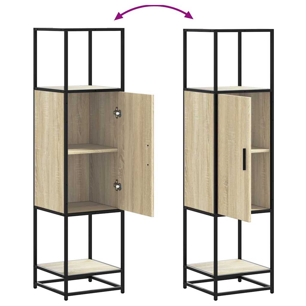 Highboard Sonoma Oak 35.5x35x139 cm Engineered Wood and Metal