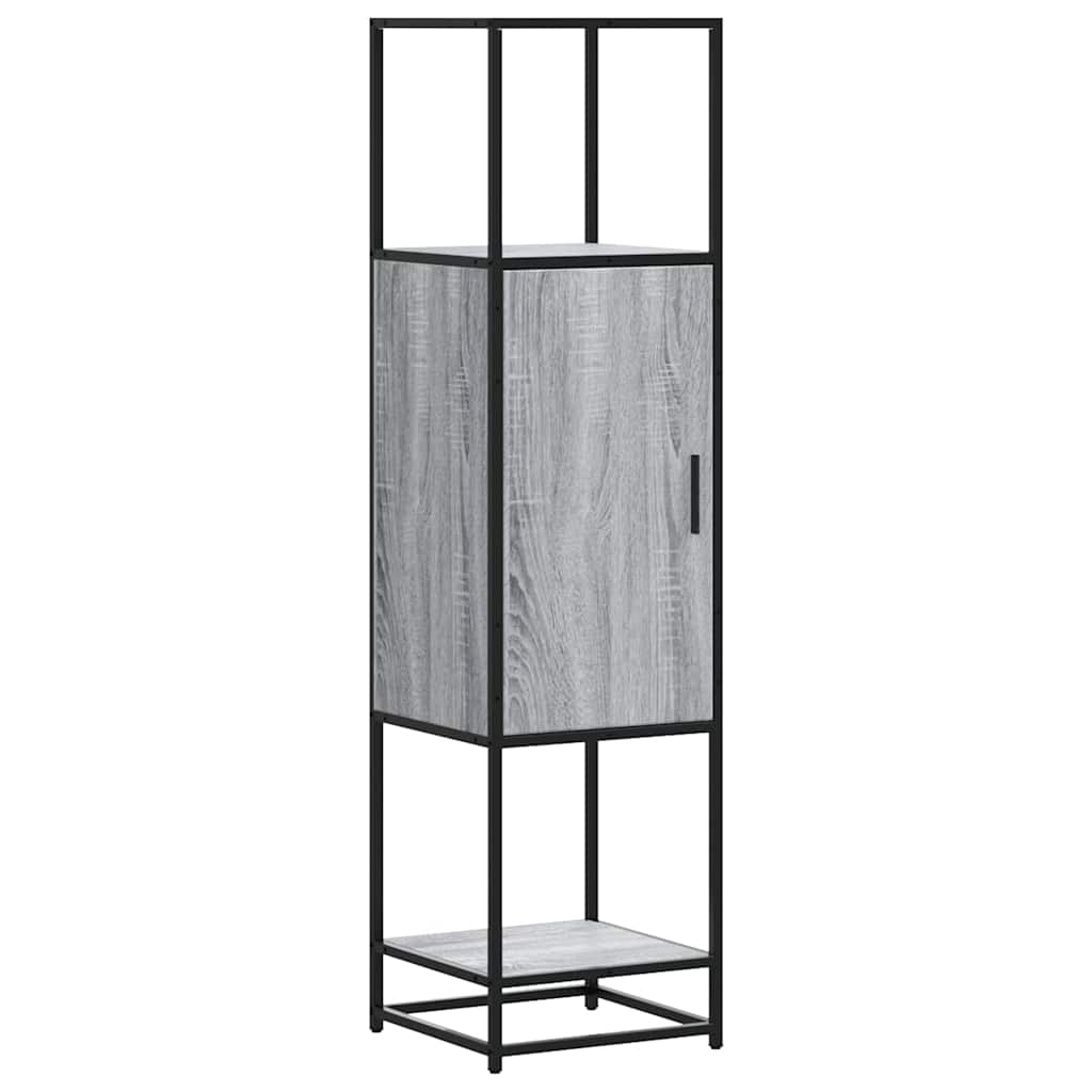 Highboard Grey Sonoma 35.5x35x139 cm Engineered Wood and Metal